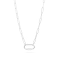 Silver Paperclip Charm Holder Necklace